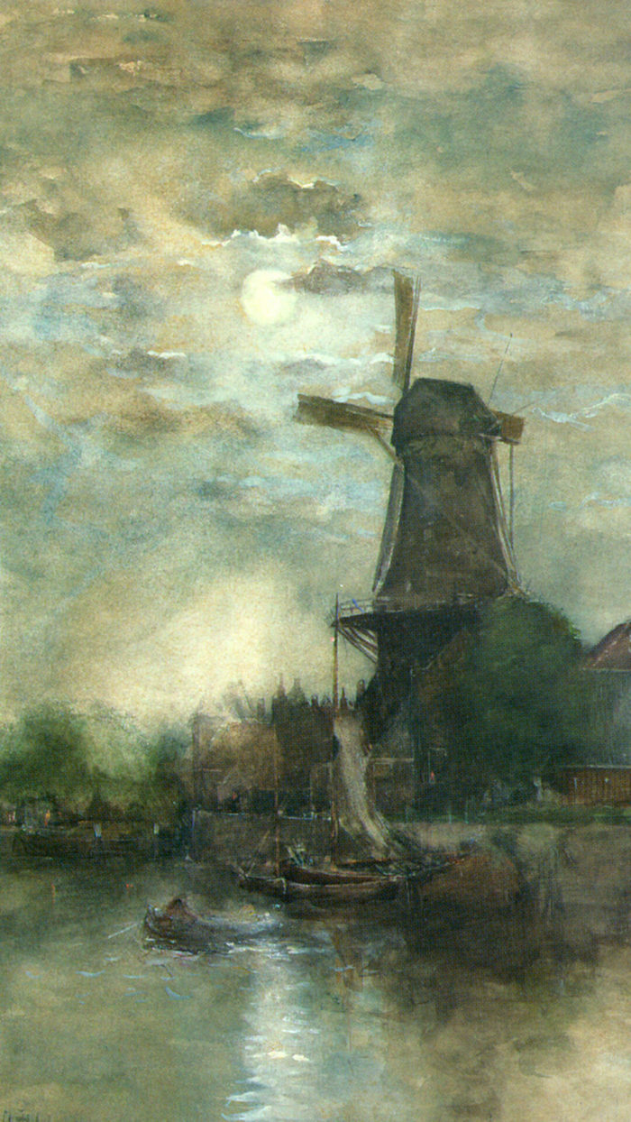 Fredericus van Rossum du Chattel-Windmill in the moonlight_1080x1920