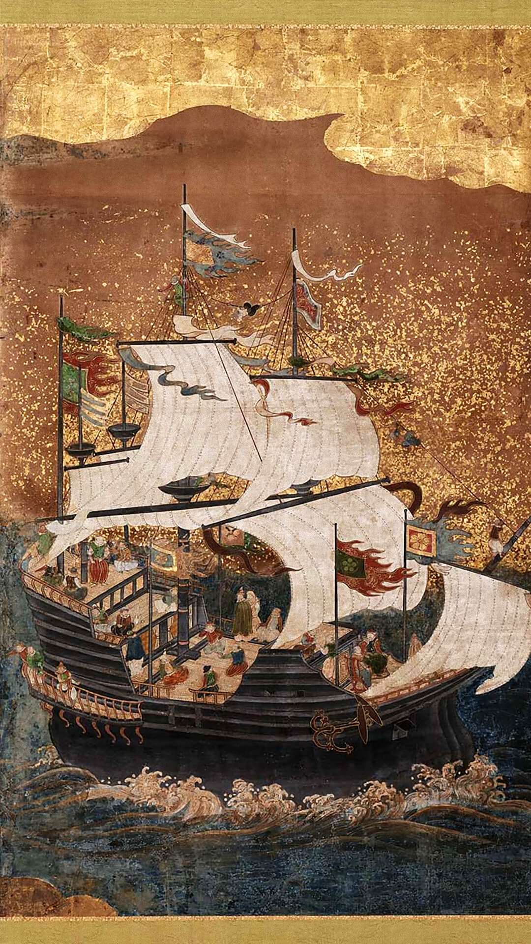 狩野派 南蛮船図屏風 壁紙ギャラリー Kagirohi