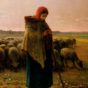 Jean-François Millet-Shepherdess with her Flock_d