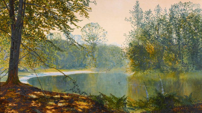 John Atkinson Grimshaw-The quiet of the lake, Roundhay Park_1920x1080