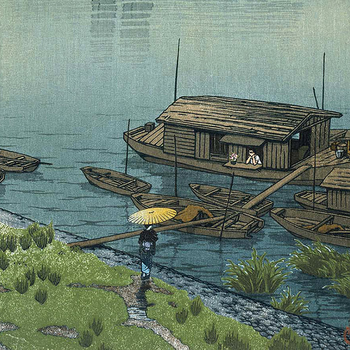 川瀬巴水 五月雨 荒川 壁紙ギャラリー Kagirohi