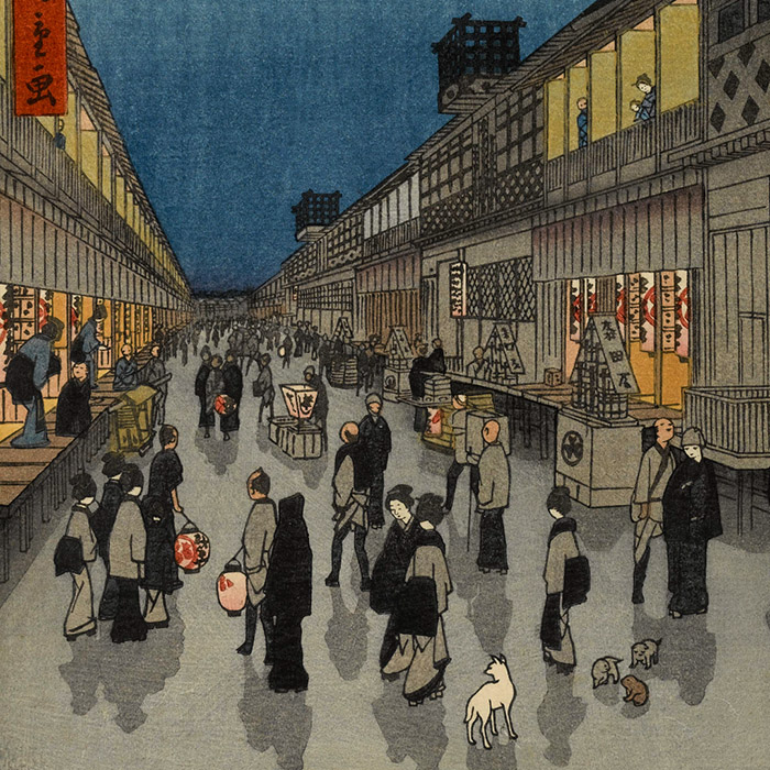 Utagawa Hiroshige - Saruwakacho yoru no kei d