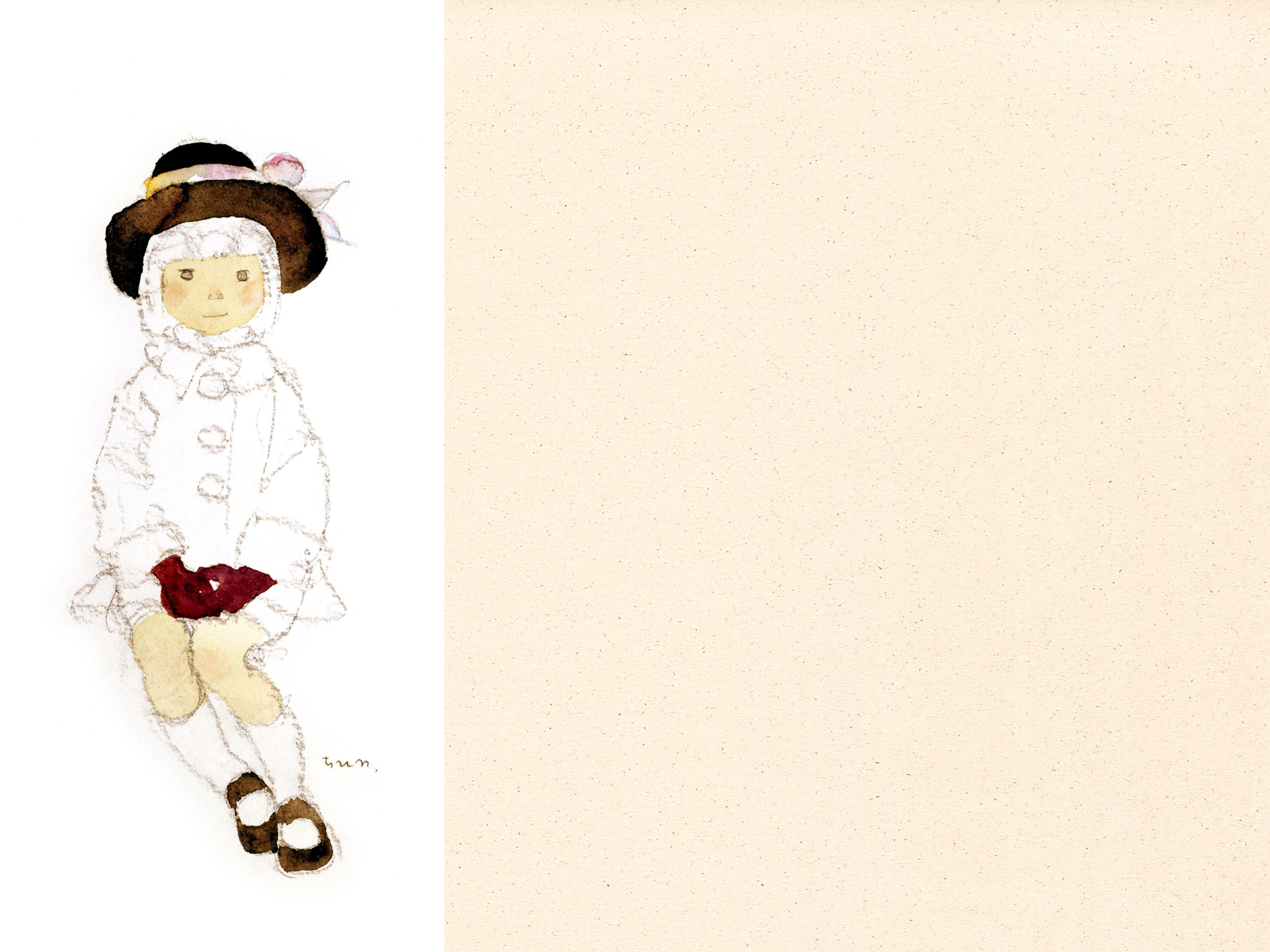 いわさきちひろ こげ茶色の帽子の少女 壁紙ギャラリー Kagirohi