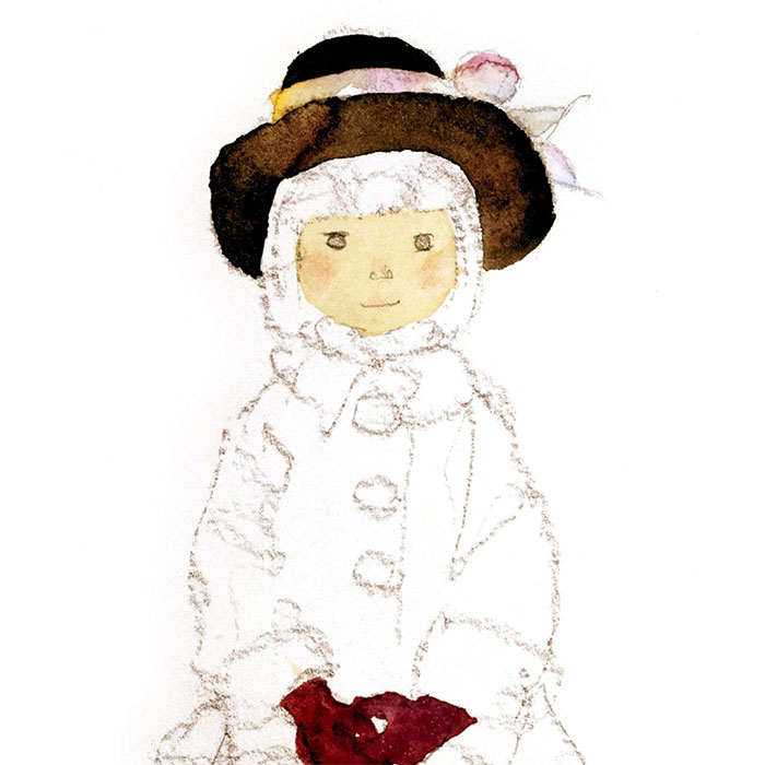 いわさきちひろ / こげ茶色の帽子の少女 | 壁紙ギャラリー KAGIROHI