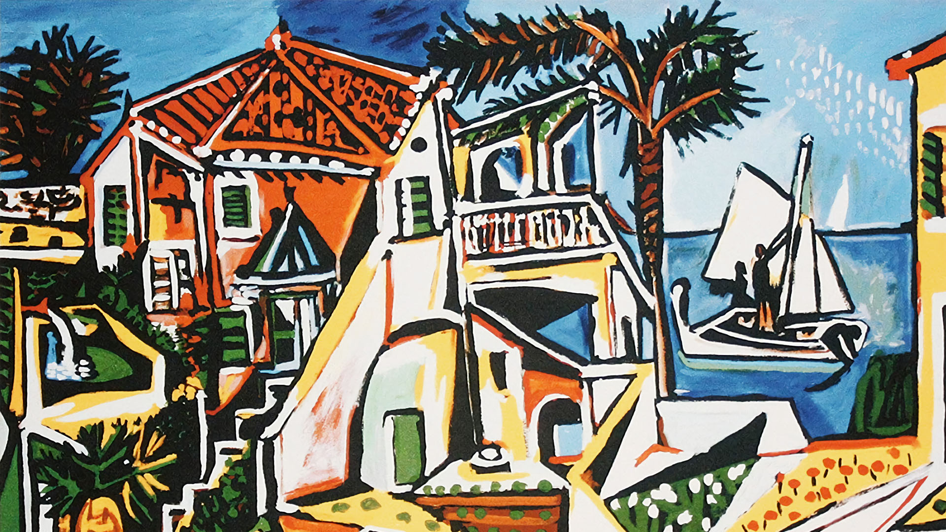 パブロ・ピカソ 地中海の風景 Pablo Picasso - Mediterranean Landscape 1920x1080