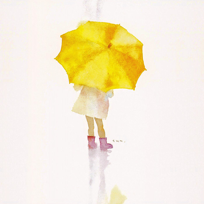 いわさきちひろ 黄色い傘の少女 壁紙ギャラリー Kagirohi