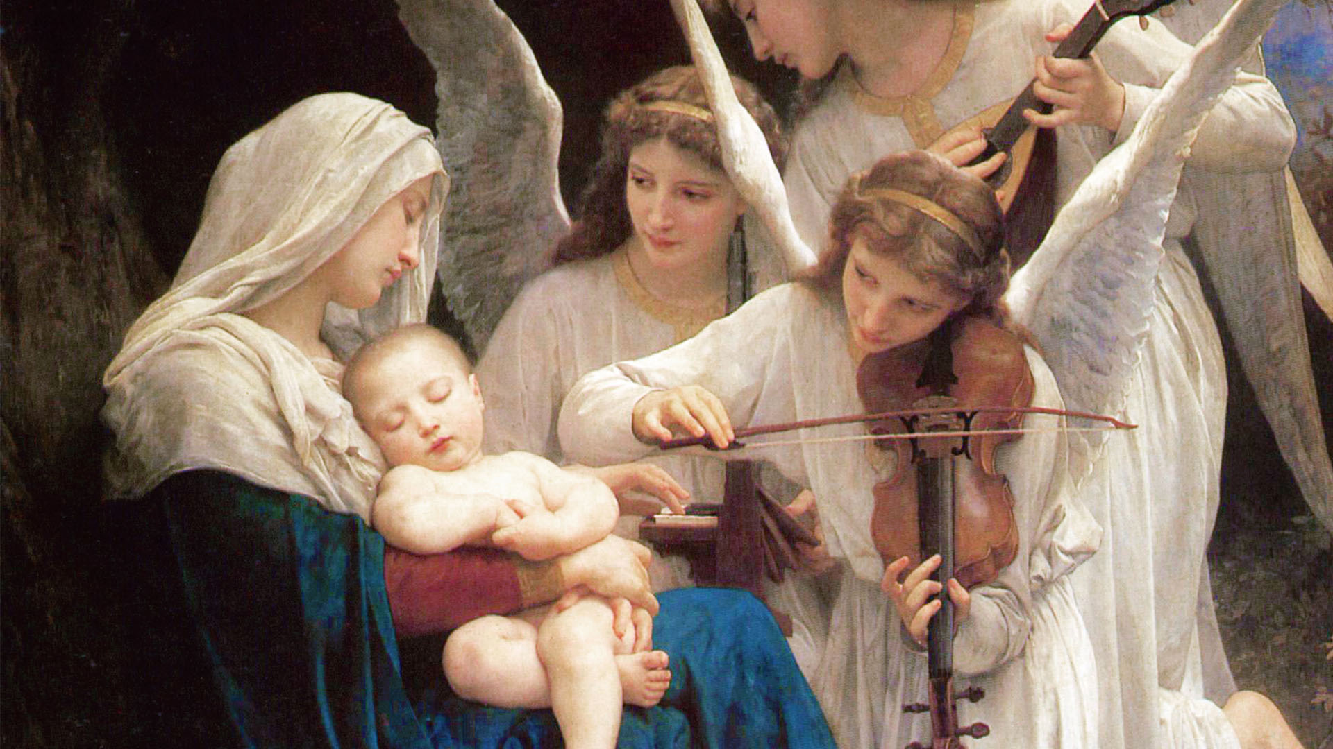 William Adolphe Bouguereau - Song of the Angels 1920x1080