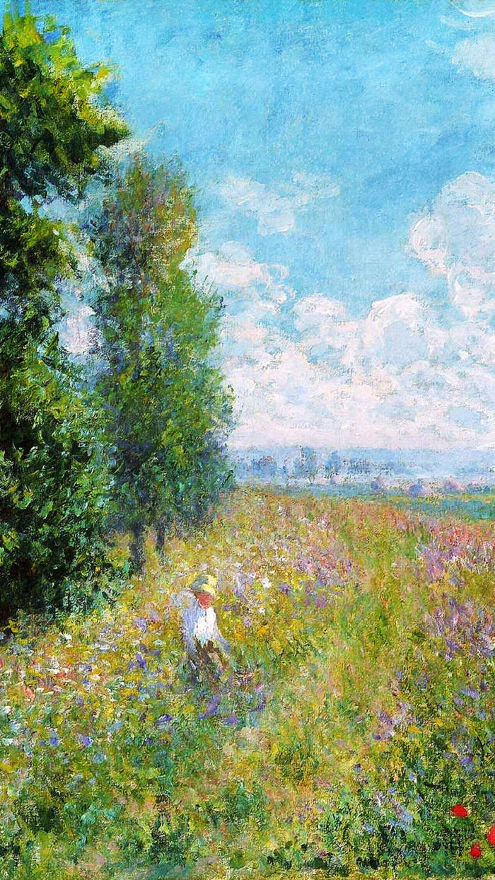 Claude Monet - Meadow with Poplars 1080x1920