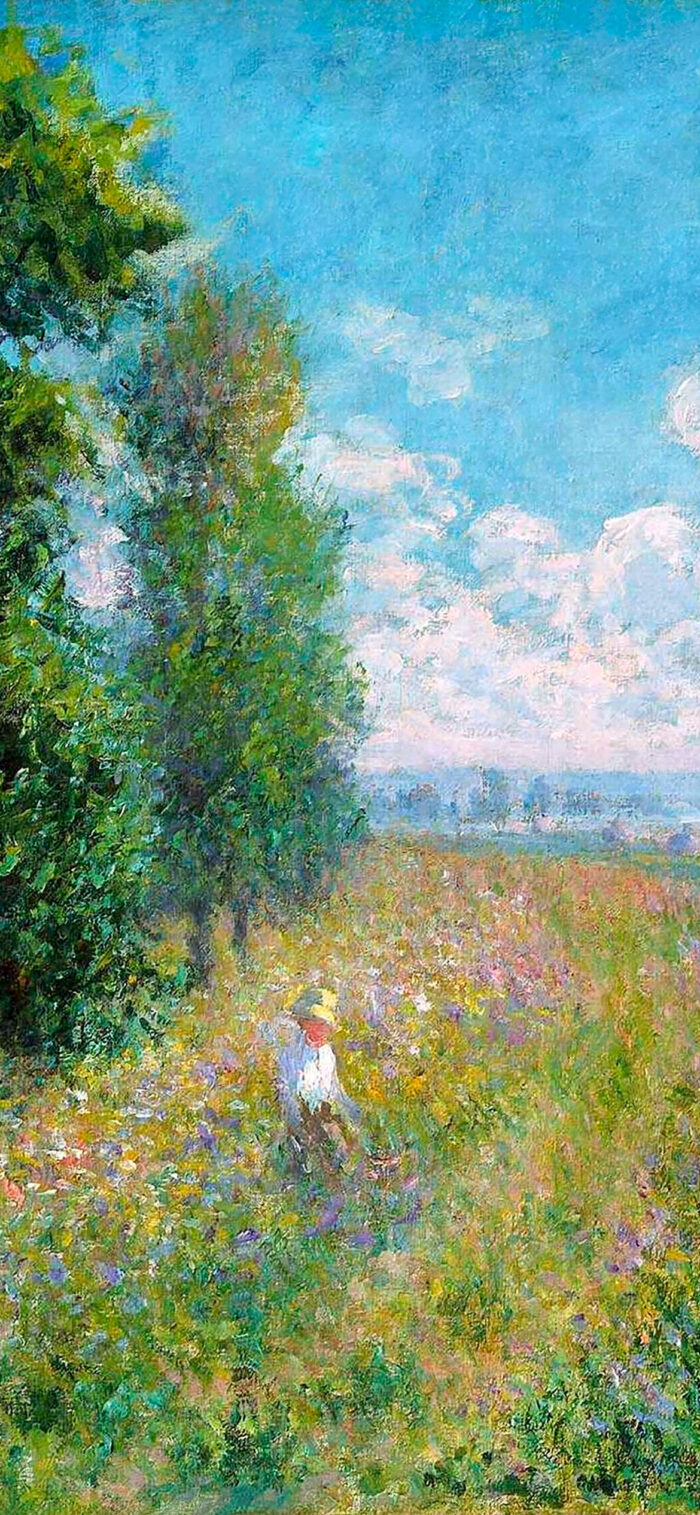 Claude Monet - Meadow with Poplars 1170x2532