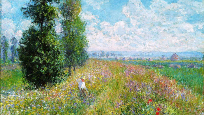 Claude Monet - Meadow with Poplars 1920x1080