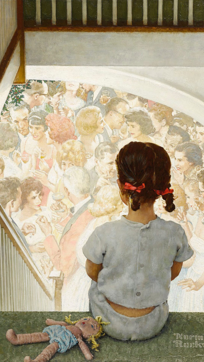 Norman Rockwell - Little Girl Looking Downstairs 1080x1920